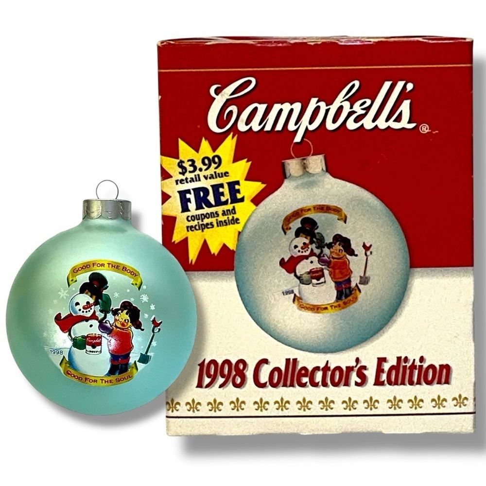 Campbell's Soup Kids 1998 Collector's Edition glass ball ornament Original Box
